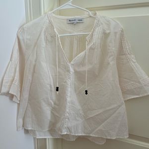 Madewell white peasant blouse. Brand new, never worn. Super cute top!